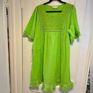 Green Embroidered Dress